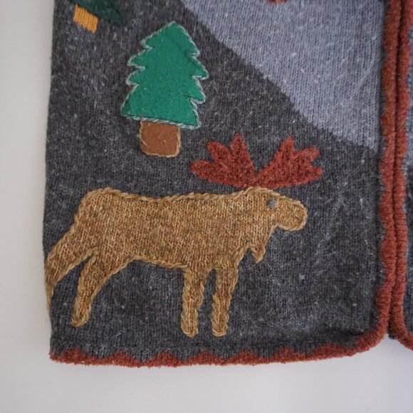 Vintage Northern Isles Cabin Scene Sweater Cabincore Outdoors Grandmacore M - Picture 8 of 10